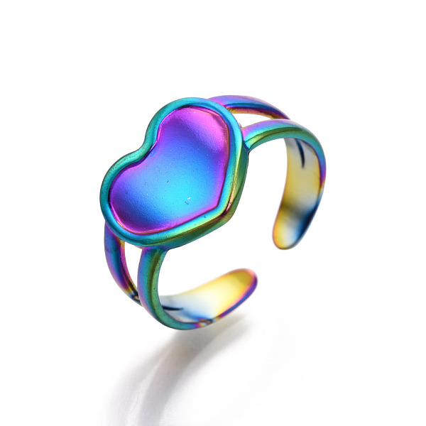PandaHall 304 Stainless Steel Heart Cuff Rings, Wide Band Rings, Open Rings for Women Girls, Rainbow Color, US Size 7(17.9mm) 304 Stainless...
PandaHall 304 Stainless Steel Heart Cuff Rings, Wide Band Rings, Open Rings for Women Girls, Rainbow Color, US Size 7(17.9mm) 304 Stainless...