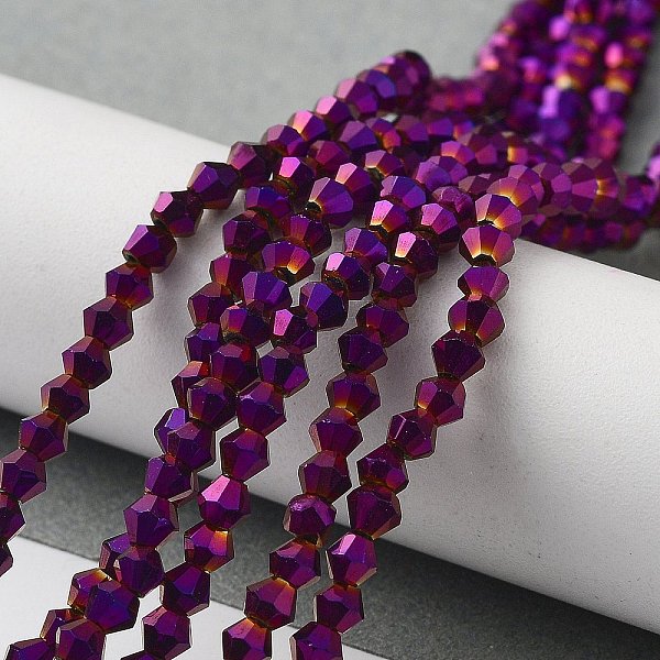 PandaHall Electroplate Glass Bead Strands, Rainbow Plated, Faceted Bicone, Purple Plated, 3x3.5mm, Hole: 1mm, about 113~115pcs/strand...
PandaHall Electroplate Glass Bead Strands, Rainbow Plated, Faceted Bicone, Purple Plated, 3x3.5mm, Hole: 1mm, about 113~115pcs/strand...