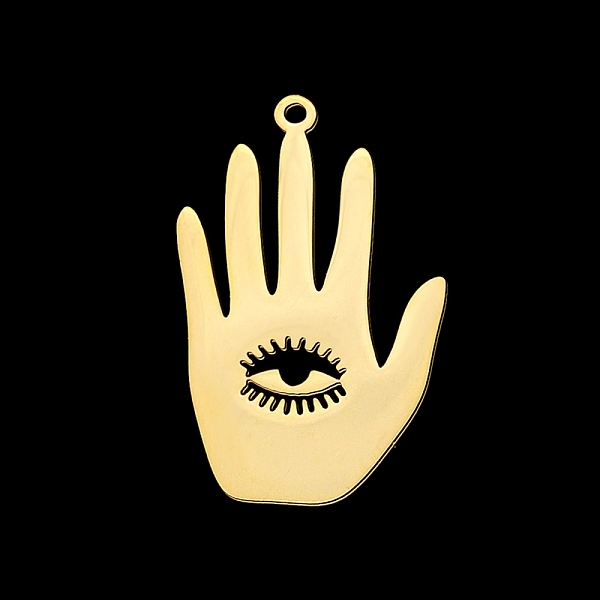 PandaHall 201 Stainless Steel Pendants, Laser Cut, Palm with Eye, Golden, 30x18x1mm, Hole: 1.6mm 201 Stainless Steel Palm
PandaHall 201 Stainless Steel Pendants, Laser Cut, Palm with Eye, Golden, 30x18x1mm, Hole: 1.6mm 201 Stainless Steel Palm