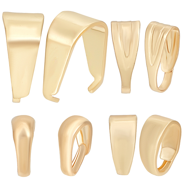 PandaHall Beebeecraft 200Pcs 4 Styles Brass & 201 Stainless Steel Snap on Bails, Real 18K Gold Plated, 5.5~8.5x3~7x3~4mm, Hole: 2.5~5x2~7mm...
PandaHall Beebeecraft 200Pcs 4 Styles Brass & 201 Stainless Steel Snap on Bails, Real 18K Gold Plated, 5.5~8.5x3~7x3~4mm, Hole: 2.5~5x2~7mm...