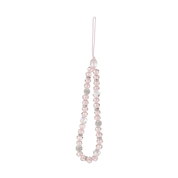 PandaHall Rondelle Glass & Polymer Clay Rhinestone Beads Phone Hand Strap Chains, Mobile Accessories Decoration, Misty Rose, 17cm Glass
PandaHall Rondelle Glass & Polymer Clay Rhinestone Beads Phone Hand Strap Chains, Mobile Accessories Decoration, Misty Rose, 17cm Glass