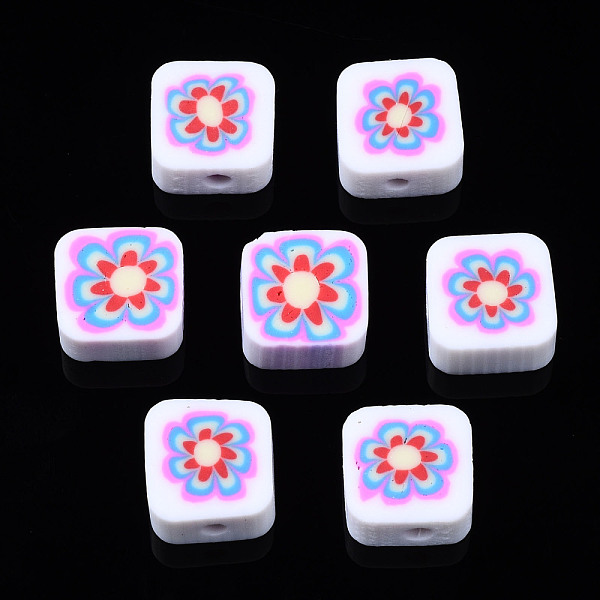 PandaHall Handmade Polymer Clay Beads, for DIY Jewelry Crafts Supplies, Square with Flower, White, 9~9.5x9.5x4~4.5mm, Hole: 1.8mm Polymer...
PandaHall Handmade Polymer Clay Beads, for DIY Jewelry Crafts Supplies, Square with Flower, White, 9~9.5x9.5x4~4.5mm, Hole: 1.8mm Polymer...