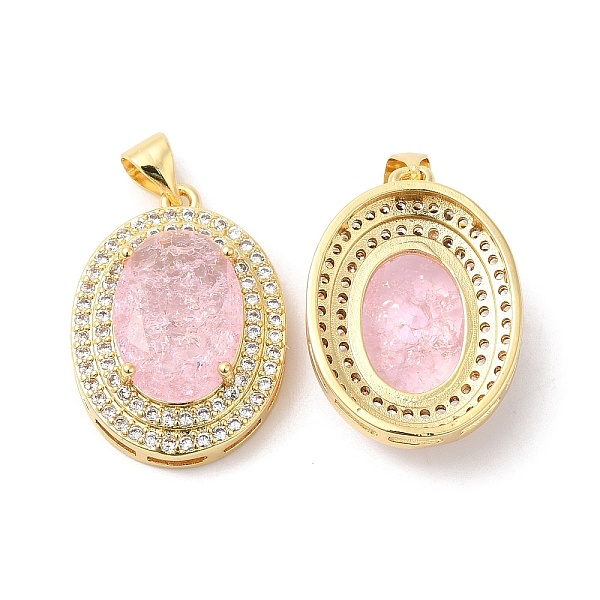 PandaHall Real 16K Gold Plated Brass Micro Pave Cubic Zirconia Pendants, with Glass, Oval Charms, Pink, 23x17x8mm, Hole: 5x3.5mm Brass+Cubic...
PandaHall Real 16K Gold Plated Brass Micro Pave Cubic Zirconia Pendants, with Glass, Oval Charms, Pink, 23x17x8mm, Hole: 5x3.5mm Brass+Cubic...