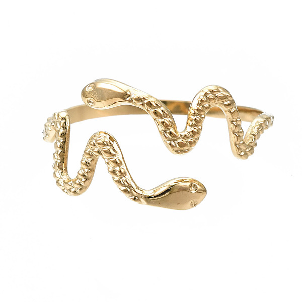 PandaHall 304 Stainless Steel Snake Wrap Open Cuff Ring, Hollow Chunky Ring for Women, Golden, US Size 6 3/4(17.1mm) 304 Stainless Steel
PandaHall 304 Stainless Steel Snake Wrap Open Cuff Ring, Hollow Chunky Ring for Women, Golden, US Size 6 3/4(17.1mm) 304 Stainless Steel