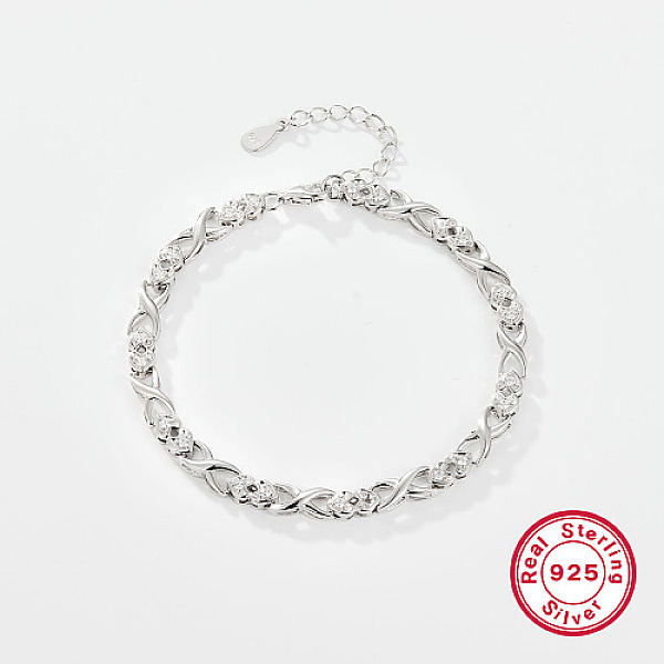 PandaHall Rhodium Plated Platinum Plated 925 Sterling Silver Infinity Link Chain Bracelets, with Clear Cubic Zirconia, with 925 Stamp, Clear...
PandaHall Rhodium Plated Platinum Plated 925 Sterling Silver Infinity Link Chain Bracelets, with Clear Cubic Zirconia, with 925 Stamp, Clear...