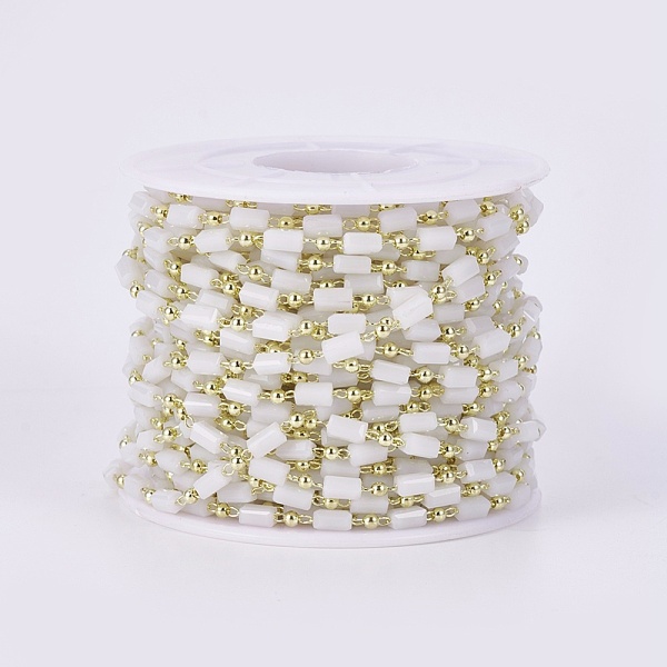 PandaHall Handmade Glass Beaded Chains, Soldered, with Brass Findings, with Spool, Long-Lasting Plated, Real 18K Gold Plated, Cuboid, White...
PandaHall Handmade Glass Beaded Chains, Soldered, with Brass Findings, with Spool, Long-Lasting Plated, Real 18K Gold Plated, Cuboid, White...