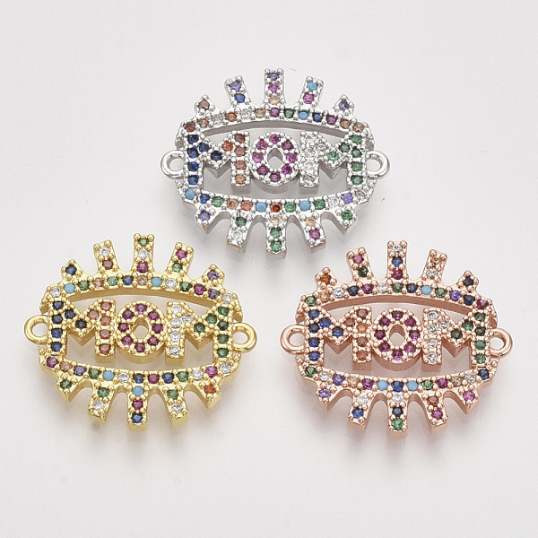 PandaHall Mother's Day Brass Micro Pave Cubic Zirconia Links connectors, Word Mom, Nickel Free, Colorful, Mixed Color, 19x21x2mm, Hole...
PandaHall Mother's Day Brass Micro Pave Cubic Zirconia Links connectors, Word Mom, Nickel Free, Colorful, Mixed Color, 19x21x2mm, Hole...