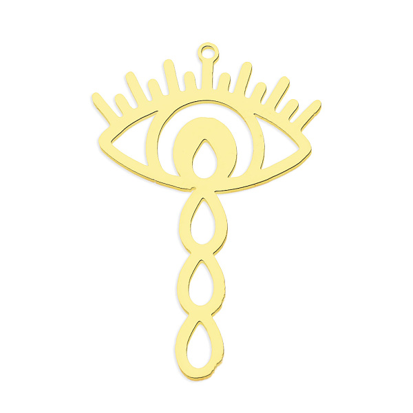 PandaHall 201 Stainless Steel Pendants, Laser Cut, Vacuum Plating, Eye, Golden, 44x30x1mm, Hole: 1.6mm 201 Stainless Steel Eye
PandaHall 201 Stainless Steel Pendants, Laser Cut, Vacuum Plating, Eye, Golden, 44x30x1mm, Hole: 1.6mm 201 Stainless Steel Eye