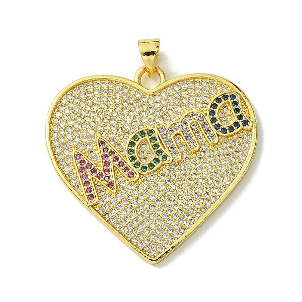 PandaHall Mother's Day Real 18K Gold Plated Brass Micro Pave Cubic Zirconia Pendant, Word Mom, Heart, 32x33x2mm, Hole: 5x3.5mm Brass+Cubic..., Multicolor
PandaHall Mother's Day Real 18K Gold Plated Brass Micro Pave Cubic Zirconia Pendant, Word Mom, Heart, 32x33x2mm, Hole: 5x3.5mm Brass+Cubic..., Multicolor