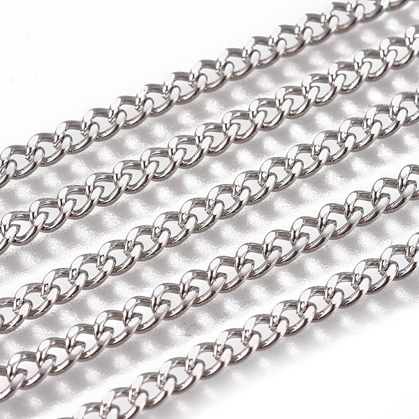 PandaHall Handmade 304 Stainless Steel Curb Chains, Twisted Chains, Unwelded, Faceted, Stainless Steel Color, 4x3x1.5mm, Wire: 0.8mm 304...
PandaHall Handmade 304 Stainless Steel Curb Chains, Twisted Chains, Unwelded, Faceted, Stainless Steel Color, 4x3x1.5mm, Wire: 0.8mm 304...