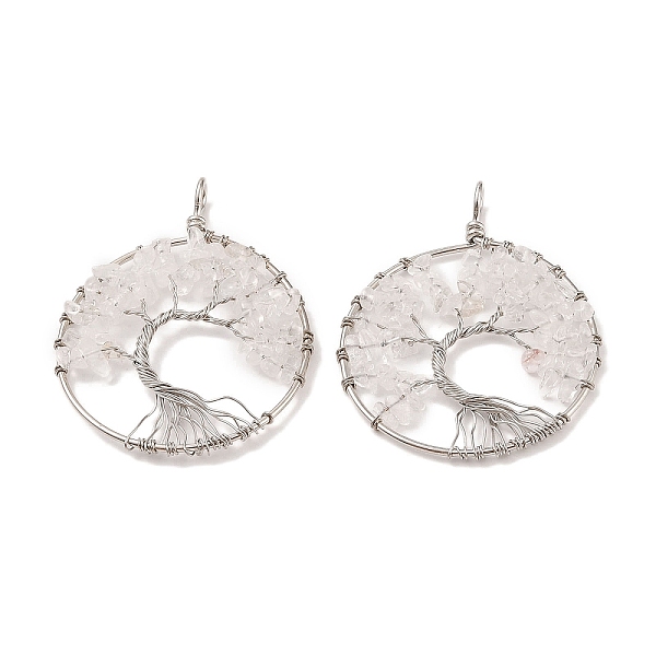 PandaHall Natural Quartz Crystal Big Pendants, with Platinum Brass Findings, Long-Lasting Plated, Lead Free & Cadmium Free, Flat Round with...
PandaHall Natural Quartz Crystal Big Pendants, with Platinum Brass Findings, Long-Lasting Plated, Lead Free & Cadmium Free, Flat Round with...