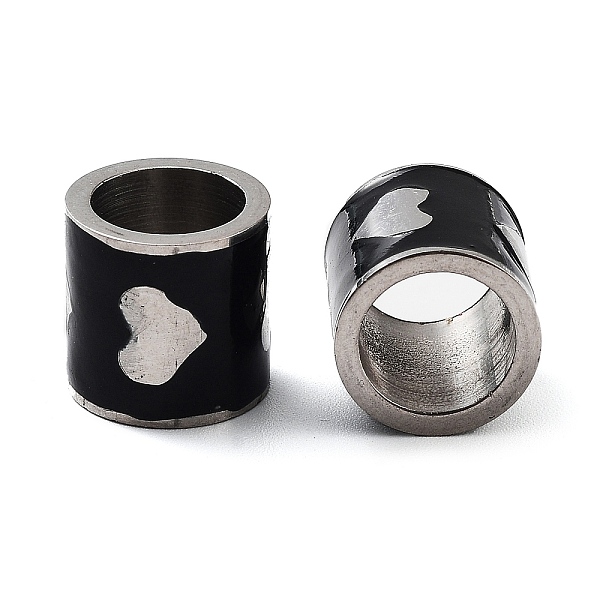 PandaHall 201 Stainless Steel Enamel Beads, Large Hole Beads, Column with Heart, Stainless Steel Color, Black, 11x12mm, Hole: 8.5mm...
PandaHall 201 Stainless Steel Enamel Beads, Large Hole Beads, Column with Heart, Stainless Steel Color, Black, 11x12mm, Hole: 8.5mm...