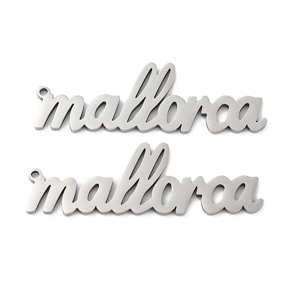 PandaHall 201 Stainless Steel Pendants, Word Mallorca Charm, Stainless Steel Color, 16x49x1.5mm, Hole: 1.6mm 201 Stainless Steel Word
PandaHall 201 Stainless Steel Pendants, Word Mallorca Charm, Stainless Steel Color, 16x49x1.5mm, Hole: 1.6mm 201 Stainless Steel Word