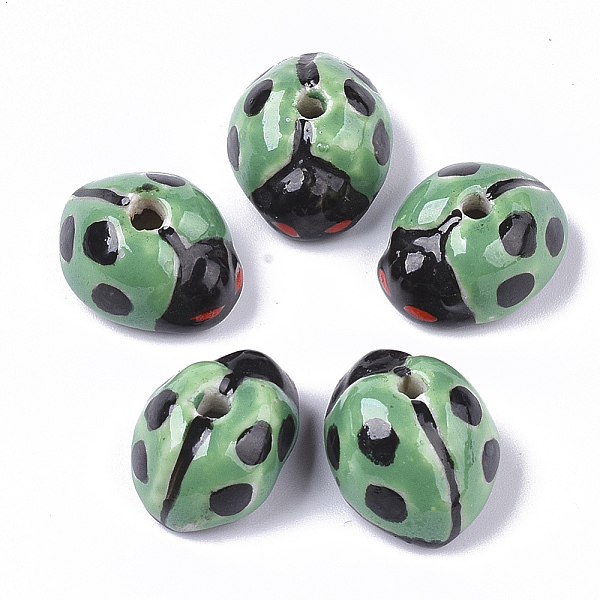 PandaHall Handmade Porcelain Beads, Famille Rose Style, Ladybug, Medium Sea Green, 9~11x17~19x13~15mm, Hole: 2~2.5mm Porcelain Insects Green
PandaHall Handmade Porcelain Beads, Famille Rose Style, Ladybug, Medium Sea Green, 9~11x17~19x13~15mm, Hole: 2~2.5mm Porcelain Insects Green