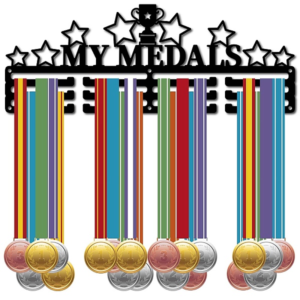 PandaHall Fashion Iron Medal Hanger Holder Display Wall Rack, 3-Line, with Screws, Black, Star, 150x400mm, Hole: 5mm Iron Star Black
PandaHall Fashion Iron Medal Hanger Holder Display Wall Rack, 3-Line, with Screws, Black, Star, 150x400mm, Hole: 5mm Iron Star Black