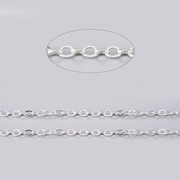 PandaHall Brass Flat Oval Cable Chains, Unwelded, with Card Paper, Cadmium Free & Lead Free, Silver Color Plated, 3.3x2.6x0.5mm Brass
PandaHall Brass Flat Oval Cable Chains, Unwelded, with Card Paper, Cadmium Free & Lead Free, Silver Color Plated, 3.3x2.6x0.5mm Brass
