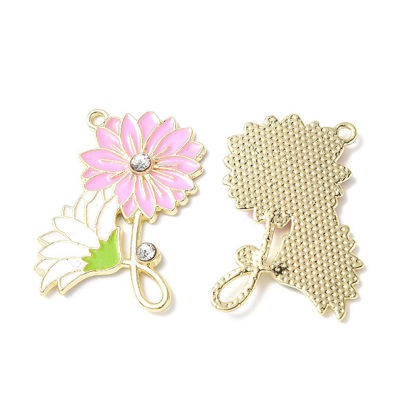 PandaHall Rack Plating Alloy Enamel Pendants, with Rhinestone, Lead Free & Cadmium Free & Nickel Free, Light Gold, Flower Charm, Pearl Pink...
PandaHall Rack Plating Alloy Enamel Pendants, with Rhinestone, Lead Free & Cadmium Free & Nickel Free, Light Gold, Flower Charm, Pearl Pink...