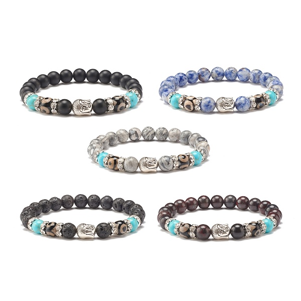 PandaHall Gemstone & Agate Dzi Stretch Bracelet with Buddha Head, Mala Beads Feng Shui Protection Bracelet for Women, Inner Diameter: 2-1/8...
PandaHall Gemstone & Agate Dzi Stretch Bracelet with Buddha Head, Mala Beads Feng Shui Protection Bracelet for Women, Inner Diameter: 2-1/8...