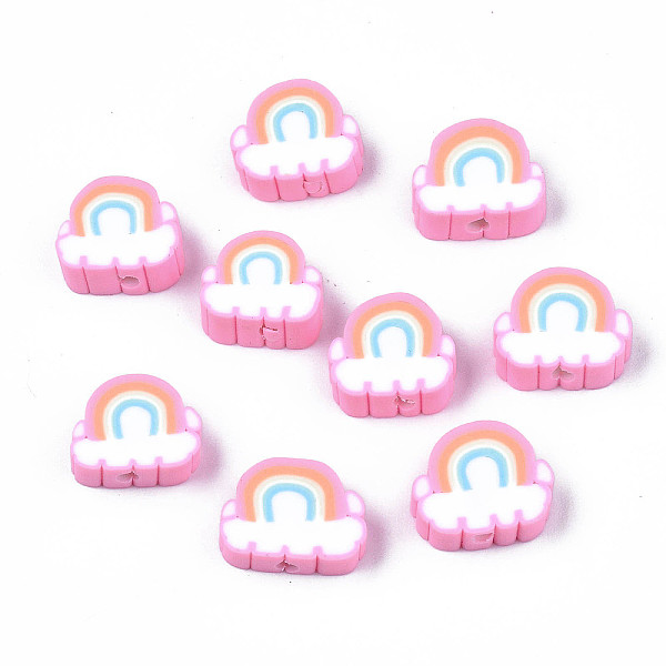 PandaHall Handmade Polymer Clay Beads, Rainbow & Cloud, Pink, 8.5~10.5x10~12.5x4~5mm, Hole: 1.8mm Polymer Clay Rainbow Pink
PandaHall Handmade Polymer Clay Beads, Rainbow & Cloud, Pink, 8.5~10.5x10~12.5x4~5mm, Hole: 1.8mm Polymer Clay Rainbow Pink