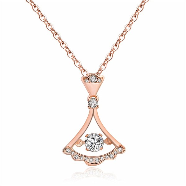 PandaHall Brass Pendant Necklaces, Fan Inlaid Clear Cubic Zirconia, Rose Gold, 17.51 inch(44.5cm) Brass
PandaHall Brass Pendant Necklaces, Fan Inlaid Clear Cubic Zirconia, Rose Gold, 17.51 inch(44.5cm) Brass