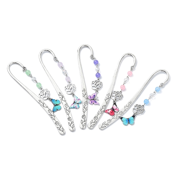 PandaHall Natural & Dyed Malaysia Jade Round Beaded Alloy Bookmarks, Flower Hook Bookmark, Butterfly Pendant Book Marker, Mixed Color, 118mm..., Multicolor
PandaHall Natural & Dyed Malaysia Jade Round Beaded Alloy Bookmarks, Flower Hook Bookmark, Butterfly Pendant Book Marker, Mixed Color, 118mm..., Multicolor