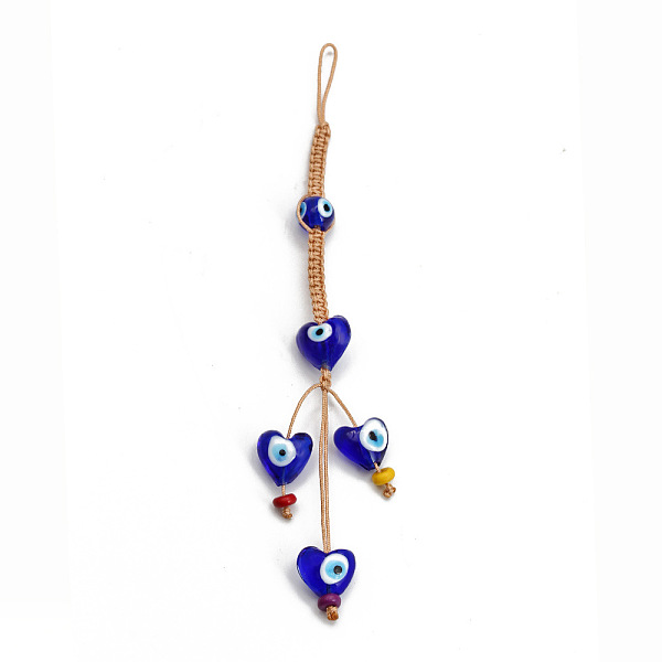 PandaHall Evil Eye Glass Pendant Decorations, Tassel Hemp Rope Hanging Ornament, Royal Blue, Heart Pattern, 165mm Glass Heart
PandaHall Evil Eye Glass Pendant Decorations, Tassel Hemp Rope Hanging Ornament, Royal Blue, Heart Pattern, 165mm Glass Heart