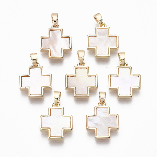 PandaHall Brass Charms, with Freshwater Shell, Nickel Free, Real 18k Gold Plated, Cross, Seashell Color, 15x13x2.5mm, Hole: 2x4mm Freshwater...
PandaHall Brass Charms, with Freshwater Shell, Nickel Free, Real 18k Gold Plated, Cross, Seashell Color, 15x13x2.5mm, Hole: 2x4mm Freshwater...