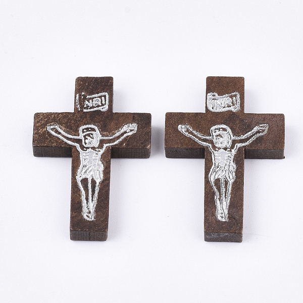PandaHall Printed Wooden Pendants, Crucifix Cross, For Easter, Dyed, Coconut Brown, 32.5~33.5x21~22x4.5mm, Hole: 2mm Wood Cross Brown
PandaHall Printed Wooden Pendants, Crucifix Cross, For Easter, Dyed, Coconut Brown, 32.5~33.5x21~22x4.5mm, Hole: 2mm Wood Cross Brown