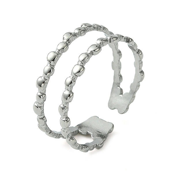PandaHall 304 Stainless Steel Double Lines Open Cuff Ring, Stainless Steel Color, US Size 7 1/4(17.5mm) 304 Stainless Steel
PandaHall 304 Stainless Steel Double Lines Open Cuff Ring, Stainless Steel Color, US Size 7 1/4(17.5mm) 304 Stainless Steel