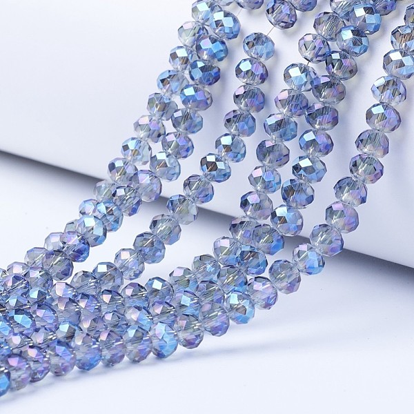 PandaHall Electroplate Transparent Glass Beads Strands, Full Rainbow Plated, Faceted, Rondelle, Cornflower Blue, 6x5mm, Hole: 1mm, about...
PandaHall Electroplate Transparent Glass Beads Strands, Full Rainbow Plated, Faceted, Rondelle, Cornflower Blue, 6x5mm, Hole: 1mm, about...
