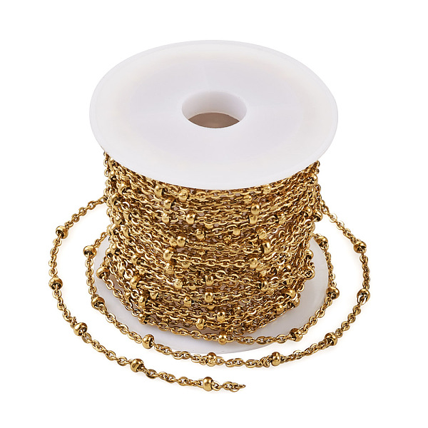 PandaHall Vacuum Plating 304 Stainless Steel Cable Chains, Satellite Chains, Soldered, with Spool, Rondelle Beads, Golden, 2mm, about...
PandaHall Vacuum Plating 304 Stainless Steel Cable Chains, Satellite Chains, Soldered, with Spool, Rondelle Beads, Golden, 2mm, about...