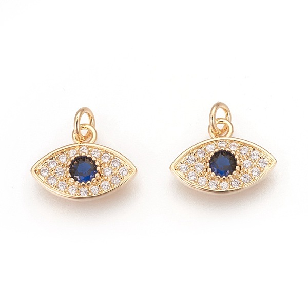 PandaHall Brass Pendants, with Micro Pave Cubic Zirconia, Eye, Colorful, Golden, 9x12x2.5mm, Hole: 2.5mm Brass+Cubic Zirconia Eye
PandaHall Brass Pendants, with Micro Pave Cubic Zirconia, Eye, Colorful, Golden, 9x12x2.5mm, Hole: 2.5mm Brass+Cubic Zirconia Eye