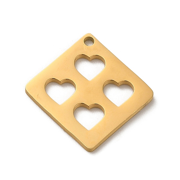 PandaHall 304 Stainless Steel Pendants, Laser Cut, Rhombus with Heart Charm, Real 18K Gold Plated, 17x17x1mm, Hole: 1.2mm 304 Stainless...
PandaHall 304 Stainless Steel Pendants, Laser Cut, Rhombus with Heart Charm, Real 18K Gold Plated, 17x17x1mm, Hole: 1.2mm 304 Stainless...