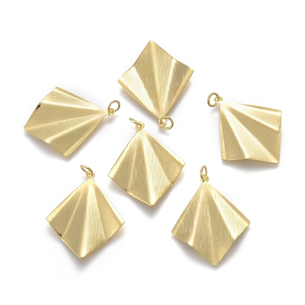 PandaHall Rack Plating Brass Pendants, with Jump Rings, Textured, Rhombus, Golden, 32x26.5x2.5mm, Hole: 3.5mm Brass Rhombus
PandaHall Rack Plating Brass Pendants, with Jump Rings, Textured, Rhombus, Golden, 32x26.5x2.5mm, Hole: 3.5mm Brass Rhombus