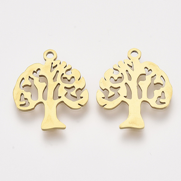 PandaHall 201 Stainless Steel Pendants, Laser Cut Pendants, Tree, Golden, 18x15x1mm, Hole: 1.4mm 201 Stainless Steel Tree
PandaHall 201 Stainless Steel Pendants, Laser Cut Pendants, Tree, Golden, 18x15x1mm, Hole: 1.4mm 201 Stainless Steel Tree
