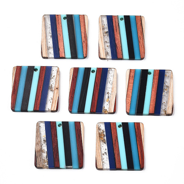 PandaHall Resin & Walnut Wood Pendants, with Gold Foil, Square Charms, Cyan, 28x28x3.5mm, Hole: 2mm Resin+Wood Square Cyan
PandaHall Resin & Walnut Wood Pendants, with Gold Foil, Square Charms, Cyan, 28x28x3.5mm, Hole: 2mm Resin+Wood Square Cyan