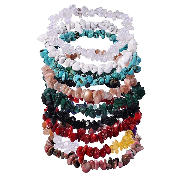 PandaHall 3 Sets 3 Styles Chip Gemstone Beaded Stretch Bracelets Sets, 1 set/style Mixed Stone
PandaHall 3 Sets 3 Styles Chip Gemstone Beaded Stretch Bracelets Sets, 1 set/style Mixed Stone