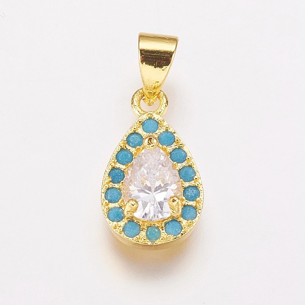 PandaHall Brass Cubic Zirconia Pendants, teardrop, Golden, 15x9x3.5mm, Hole: 4x5mm Brass+Cubic Zirconia Teardrop Blue
PandaHall Brass Cubic Zirconia Pendants, teardrop, Golden, 15x9x3.5mm, Hole: 4x5mm Brass+Cubic Zirconia Teardrop Blue