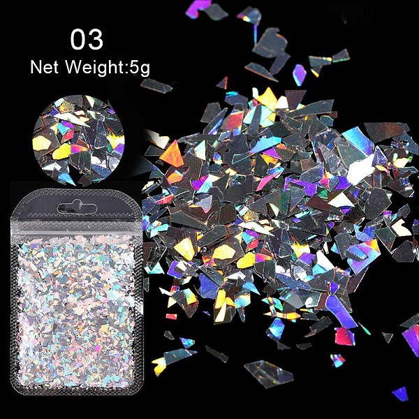 PandaHall Shining Nail Art Glitter, Manicure Sequins, DIY Sparkly Paillette Tips Nail, Clear AB, Pack Size: 110x70mm, about 5g/bag Plastic..., White
PandaHall Shining Nail Art Glitter, Manicure Sequins, DIY Sparkly Paillette Tips Nail, Clear AB, Pack Size: 110x70mm, about 5g/bag Plastic..., White