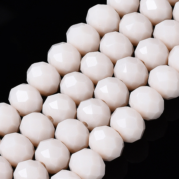 PandaHall Opaque Solid Color Glass Beads Strands, Faceted, Rondelle, Creamy White, 8x6mm, Hole: 1mm Glass Rondelle
PandaHall Opaque Solid Color Glass Beads Strands, Faceted, Rondelle, Creamy White, 8x6mm, Hole: 1mm Glass Rondelle