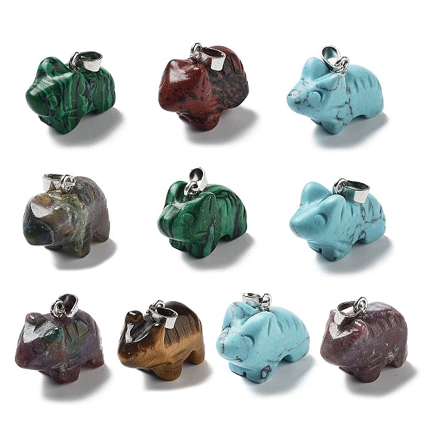 PandaHall Natural & Synthetic Mixed Gemstone Pendants, Bear Charms with Platinum Plated Metal Snap on Bails, Mixed Dyed and Undyed...
PandaHall Natural & Synthetic Mixed Gemstone Pendants, Bear Charms with Platinum Plated Metal Snap on Bails, Mixed Dyed and Undyed...