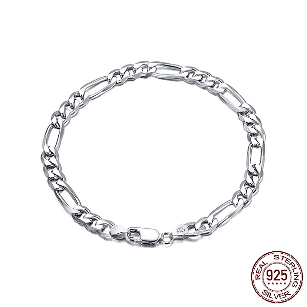 PandaHall Rhodium Plated 925 Sterling Silver Figaro Chain Bracelets, with S925 Stamp, Platinum, 6-1/2 inch(16.5cm) Sterling Silver
PandaHall Rhodium Plated 925 Sterling Silver Figaro Chain Bracelets, with S925 Stamp, Platinum, 6-1/2 inch(16.5cm) Sterling Silver