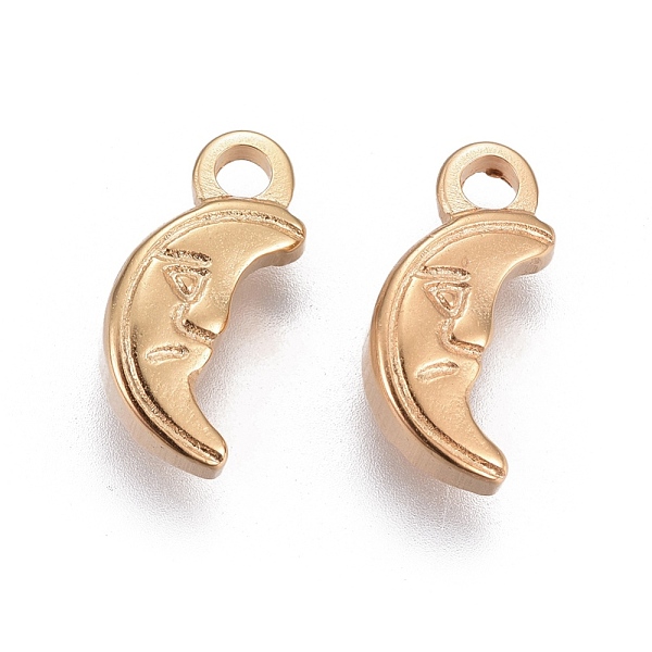 PandaHall 304 Stainless Steel Charms, Moon, Golden, 12.7~13x6x3.5~3.6mm, Hole: 2mm 304 Stainless Steel Moon
PandaHall 304 Stainless Steel Charms, Moon, Golden, 12.7~13x6x3.5~3.6mm, Hole: 2mm 304 Stainless Steel Moon