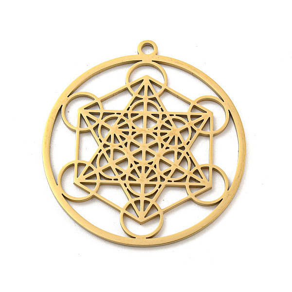 PandaHall 304 Stainless Steel Pendants, Laser Cut, Metatron Cube Charm, Real 18K Gold Plated, 43x40x1.5mm, Hole: 2.5mm 304 Stainless Steel...
PandaHall 304 Stainless Steel Pendants, Laser Cut, Metatron Cube Charm, Real 18K Gold Plated, 43x40x1.5mm, Hole: 2.5mm 304 Stainless Steel...