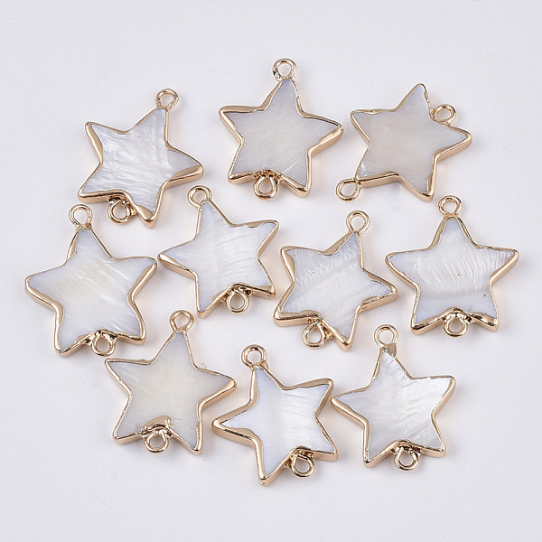 PandaHall Freshwater Shell Links connectors, with Edge Golden Plated Iron Loops, Star, Seashell Color, 22~23x18~19x3mm, Hole: 1.8mm Shell...
PandaHall Freshwater Shell Links connectors, with Edge Golden Plated Iron Loops, Star, Seashell Color, 22~23x18~19x3mm, Hole: 1.8mm Shell...