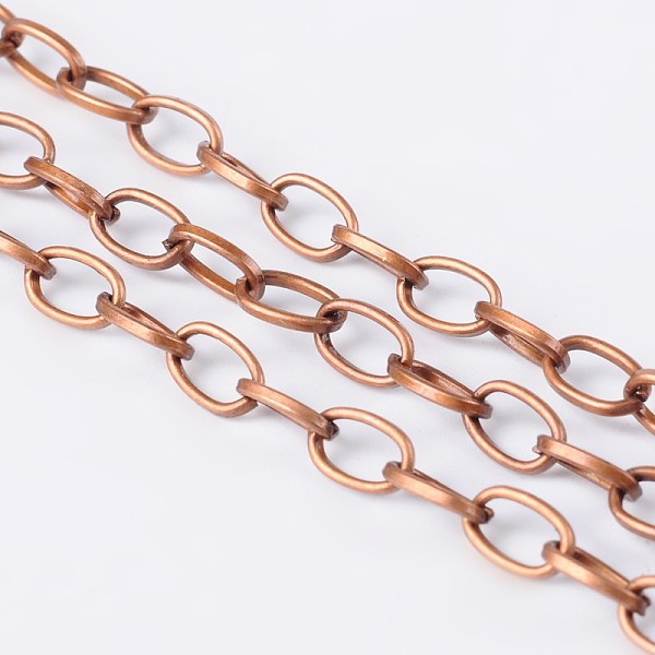 PandaHall Iron Cable Chains, Unwelded, with Spool, Flat Oval, Red Copper Color, 6.9x3.8x0.9mm, about 164.04 Feet(50m)/roll Iron
PandaHall Iron Cable Chains, Unwelded, with Spool, Flat Oval, Red Copper Color, 6.9x3.8x0.9mm, about 164.04 Feet(50m)/roll Iron