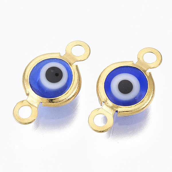 PandaHall Handmade Evil Eye Lampwork Links connectors, with 304 Stainless Steel Findings, Flat Round, Golden, Blue, 12.5x7x2.5mm, Hole...
PandaHall Handmade Evil Eye Lampwork Links connectors, with 304 Stainless Steel Findings, Flat Round, Golden, Blue, 12.5x7x2.5mm, Hole...