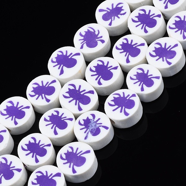 PandaHall Handmade Polymer Clay Bead Strands, Halloween Style, Flat Round with Spider, Blue Violet, 9~10x4.5mm, Hole: 1.4mm, about...
PandaHall Handmade Polymer Clay Bead Strands, Halloween Style, Flat Round with Spider, Blue Violet, 9~10x4.5mm, Hole: 1.4mm, about...