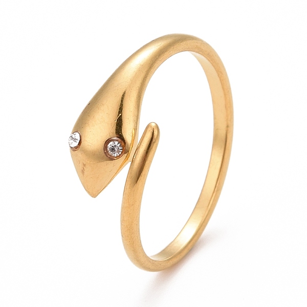 PandaHall Ion Plating(IP) 304 Stainless Steel Snake Wrap Open Cuff Ring with Rhinestone for Women, Golden, Crystal, US Size 7(17.3mm)..., Clear
PandaHall Ion Plating(IP) 304 Stainless Steel Snake Wrap Open Cuff Ring with Rhinestone for Women, Golden, Crystal, US Size 7(17.3mm)..., Clear