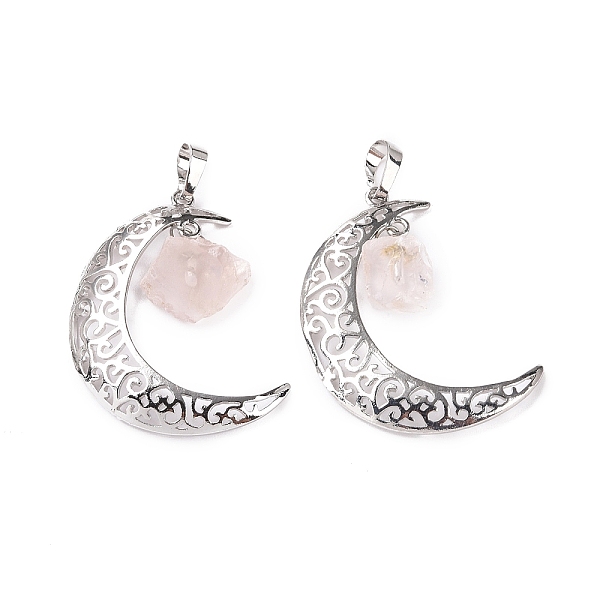 PandaHall Natural Rose Quartz Nuggets Pendants, Moon Charms, with Platinum Plated Brass Findings, 38.5~40x27~28x2mm, Hole: 7x5mm Rose Quartz...
PandaHall Natural Rose Quartz Nuggets Pendants, Moon Charms, with Platinum Plated Brass Findings, 38.5~40x27~28x2mm, Hole: 7x5mm Rose Quartz...